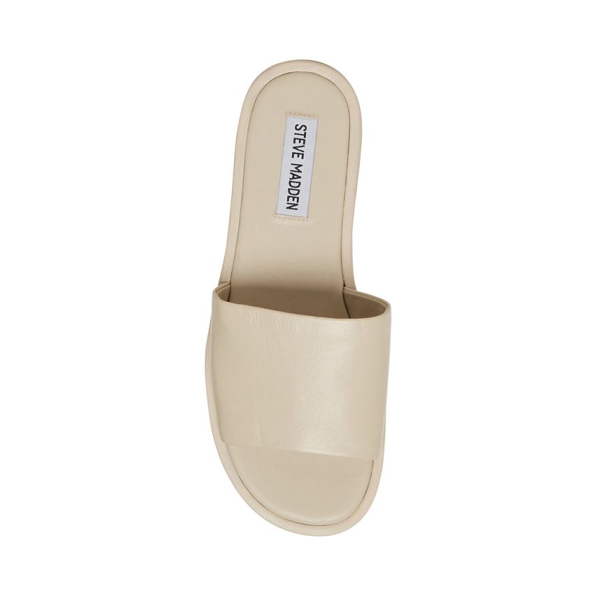 Sandalias de Diapositivas Steve Madden Kaya Cuero Mujer Beige | ES AJE082